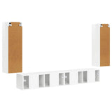 TV Wall Cabinet Set 4 pcs High Gloss White Engineered Wood 3408929
