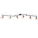 ZNTS Ceiling Lamp with 6 Spotlights E14 Black and Copper 244392
