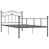 ZNTS 284531 Bed Frame without Mattress Grey Metal 100x200 cm