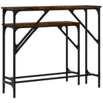 ZNTS Console Tables 2 pcs Smoked Oak Engineered Wood 834142