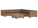 6 pcs Rattan Lounge Set with Cushions GENDT Natural Rattan 3429852