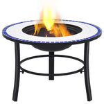 Mosaic Fire Pit Blue and White 68cm Ceramic 46720