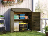 59 x 103.5 cm Two-Tier Wooden Garden Shed - Olive Brown T3398P323896
