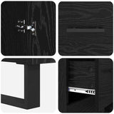 Highboard Black Oak 69.5 x 34 x 180 cm Engineered Wood 3416280