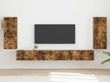 TV Cabinet Set Wall-mounted 4 pcs Smoked Oak Engineered Wood 3409047
