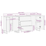Bathroom Furniture Set with Drawer 3 pcs Brown 180 x 33 x 75 cm 3310053