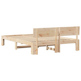 Bed Frame with Headboard Natural 140 x 200 cm Solid Pine Wood 872650
