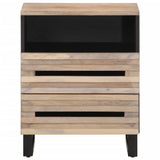 ZNTS Bedside Cabinet 50x34x62 cm Solid Wood Rough Mango 377486