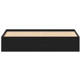 Bed Frame without Mattress Black Oak 150x200 cm Engineered Wood 3329335