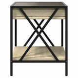 Coffee Table with Infinity LED Sonoma Oak 40x40x49 cm 847693