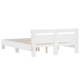 Bed Frame with LED without Mattress White 140x190 cm 3207560