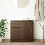 Sideboard with Drawer Brown Oak 71x35x65 cm Engineered Wood 861604
