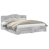 Bed Frame Concrete Grey 200 x 200 cm Engineered Wood 3413155