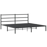 Metal Bed Frame without Mattress with Headboard Black 180x200cm 355369