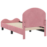 Toddler Bed Frame with Headboard Pink 70 x 140 cm Velvet 42011102