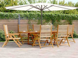 Garden Dining Set Beige Polypropylene and solid acacia wood Large 3281723