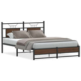 Bed Frame without Mattress Brown Oak 137x190 cm Engineered Wood 4107015