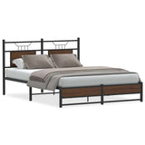 Bed Frame without Mattress Brown Oak 137x190 cm Engineered Wood 4107015