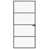 Interior Door Black 93x201.5 cm Tempered Glass&Aluminium 153660