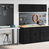 Garage Cabinets 2 pcs Black Engineered Wood 3328324