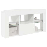 Corner LED TV Cabinet High gloss White 100 x 40 x 50 cm 889799