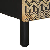 Bed Cabinet Black 40x33.5x46 cm Solid Rough Wood Mango 4018624