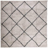 Shaggy Rug PAMPLONA High Pile Modern Beige and Anthracite 240x240 cm 375394
