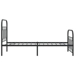 ZNTS Metal Bed Frame without Mattress with Footboard Black 90x190cm 377127