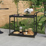 Bar Cart Black 100x45x83 cm Poly Rattan 316666