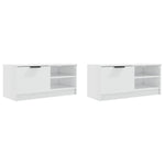 TV Cabinets 2 pcs High Gloss White 80x35x36.5cm Engineered Wood 811479