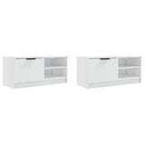 TV Cabinets 2 pcs High Gloss White 80x35x36.5cm Engineered Wood 811479