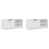 TV Cabinets 2 pcs High Gloss White 80x35x36.5cm Engineered Wood 811479