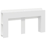 Headboard Cabinet with Storage High Gloss White Engineered Wood 8001223
