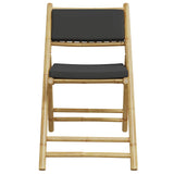 3 Piece Folding Bistro set with Dark Grey Cushions Bamboo 3208940