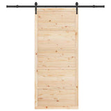 Sliding Door Brown 80 x 208 cm Solid Pine Wood 3381161