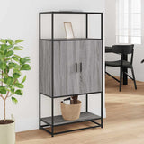 Highboard Grey Sonoma 68x35x139 cm Engineered Wood and Metal 849042