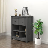 Sideboard Grey 70x35x80 cm Solid Wood Pine 813766