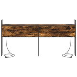 Storage Headboard with Charging Station Smoked oak 180 cm 859822