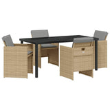 Garden Dining Set 5 pcs Beige Poly Rattan 3380615