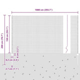 Fence and Post Silver 1.5 x 10 m Steel 3336340