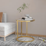 Side Table Gold and Transparent 45 cm Tempered Glass 331661