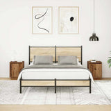 Bedside Cabinets with LED Lights 2 pcs Old Wood 38x34x50 cm 861280