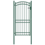 ZNTS Fence Gate with Arched Top Steel 100x200 cm Green 146367