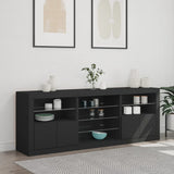 Sideboard with LED Lights Black 181.5x37x67 cm 3209038