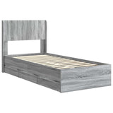 Bed Frame with Storage and Headboard Grey Sonoma 100 x 200 cm 3414334