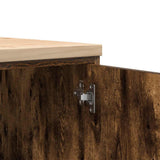 Garage Storage Cabinet Smoked Oak 40x51x85 cm Solid Wood Pine 860566