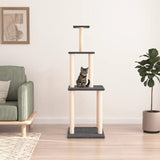 Cat Tree with Sisal Scratching Posts Dark Grey 149 cm 171743