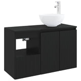 Bathroom Furniture Set 2 pcs Black Engineered Wood 3404035