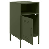 ZNTS Bedside Cabinets 2 pcs Olive Green 36x39x68 cm Steel 843075