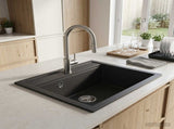 Kitchen Sink Single Basin Granite 49 x 51 x 30.5 cm Graphite 42053755